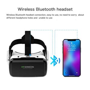 Shinecon VR Headset, VR 3D Virtual Reality Headset for Movies and Games VR Glasses Goggles Compatible with Phone & Android, 2K Anti-Blue Lenses, Adjustable Pupil & Object Distance