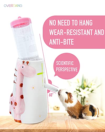 Guinea Pig Water Bottle, Small Animal Water Bottle No Drip, OVERTANG 2 in 1 125ml Rodent Pet Water Bottle No Drip for Cage Hanging Water Feeding Bottles Auto Dispenser for Hamster Guinea Pig Rabbit