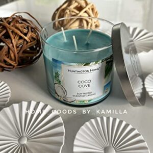 Huntington Home Soy Blend Scented Candle All Scented, 3 Wicks 45/60 Hours (Coco Cove)