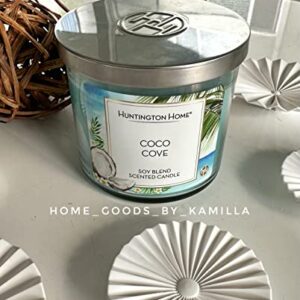 Huntington Home Soy Blend Scented Candle All Scented, 3 Wicks 45/60 Hours (Coco Cove)