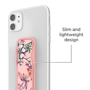 CLCKR Richmond Finch Phone Grip Holder and Expanding Stand, Universal Finger Grip Kickstand Compatible with iPhone 14/13/12, Samsung S22 and More, Multiple Viewing Angles, Pink Blooms Design