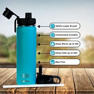 Nicepix Stainless Steel Thermal Insulated Water Bottle With Flip Top Straw & Spout Lid & Handle of size 22oz. Hot or Cold Metal Bottle in Insulated Thermos Double Wall Vacuum Stainless Steel Bottle