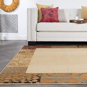 Tayse Sedona Beige 3 Piece Area Rug Set for Home, Room, and Decor - Transitional, Floral