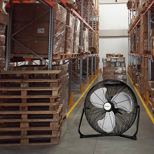 Toolsempire 20” Floor Fan High Velocity Heavy Duty Metal Quiet Fans for Industrial Garage Shop Outdoor Black