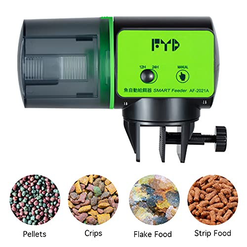 FYD Automatic Fish Feeder - Aquarium Electric Auto Fish Feeder for Small Fish Tank Food Fish Feeder Automatic Dispenser, Adjustable Fish Food Vacation Timer Feeder, Battery-Operated Feeders