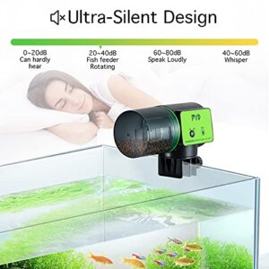 FYD Automatic Fish Feeder - Aquarium Electric Auto Fish Feeder for Small Fish Tank Food Fish Feeder Automatic Dispenser, Adjustable Fish Food Vacation Timer Feeder, Battery-Operated Feeders