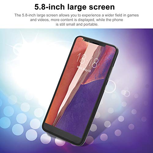 Smartphone Unlocked Cell Phones Blu Phone Unlocked, 5.8in HD Display Mobile Phones Dual Card Dual Standby Face Recognition & Fingerprint Recognition Multi-Function for Android Phone Unlocked