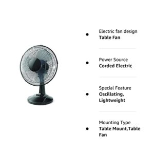 PELONIS Black 12" Oscillating 3-Speed Table Fan FT30-8MBB for Home and Office Whisper Quiet Operation (Renewed)(12", FT30-8MBB)