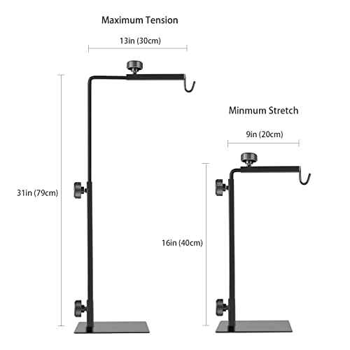 BOURDSERK Reptile Lamp Stand, Adjustable 16-31 Inch Domes Heat Lamp Metal Bracket Floor Light Holder for Reptile Terrarium Lighting Heating Light and Dome lampshade, Large