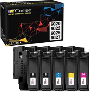 cartlee compatible ink cartridge replacement for xerox workcentre 6027 toner for xerox 106r02759 toner cartridge black toner for xerox phaser 6020 6022 6025 6027 (2 black, 1 cyan, 1 magenta, 1 yellow)