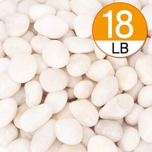 18 Pounds Decorative Pebbles White Stones River Rock Aquarium Gravel,White Natural Polished Decorative Gravel,White Pebbles,Garden Ornamental Pebbles,Decorative Stones,Polished Decor Rocks (18.6)