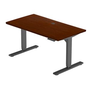 progressive desk standing desk electric 48x30, dual motor 3 stages height adjustable stand up desk - dark cherry/black frame