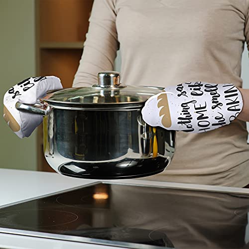 Blank Sublimation Oven Mitts Set Include Blank Sublimation Heat Resistance Oven Gloves and Blank Sublimation Pot Holders for DIY Kitchen Dining Room Accessories (12 Pieces)