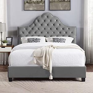 Roundhill Furniture Floris Panel, King, Gray