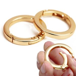 2 pcs o ring for purse strap,1 inch spring rings for handbag & keys,gold