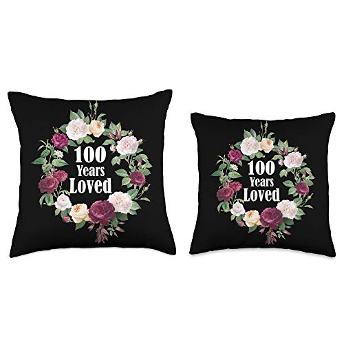 100th Birthday Gifts Appeal 100th Birthday Gifts Funny Loved 100 Years Old Men & Women Throw Pillow, 18x18, Multicolor