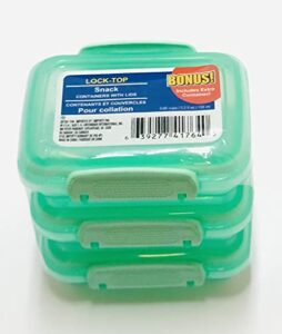 'turquoise mini lock top snack containers with lids set of 3