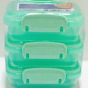 'TURQUOISE Mini Lock Top Snack Containers with Lids set of 3