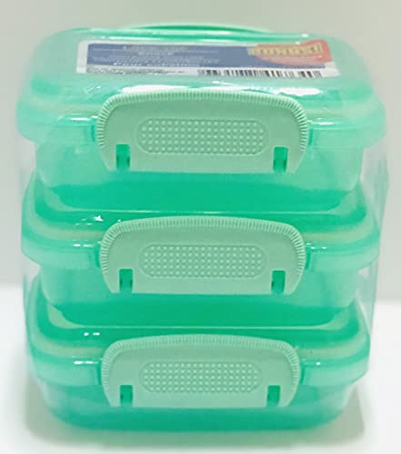 'TURQUOISE Mini Lock Top Snack Containers with Lids set of 3
