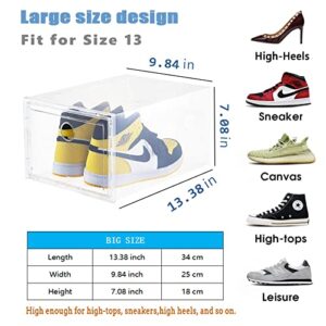 AOHMPT 18 Pack Clear Shoe Organizer Stackable Shoe Box Foldable Storage Bins Shoe Container Box Large Size Shoe Bins