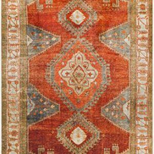 Artistic Weavers Leupp Washable Medallion Area Rug, 5' x 7'6", Red/Orange