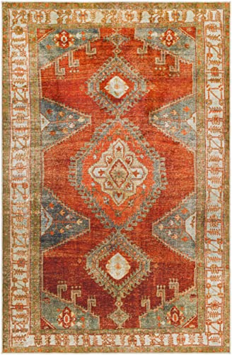 Artistic Weavers Leupp Washable Medallion Area Rug, 5' x 7'6", Red/Orange