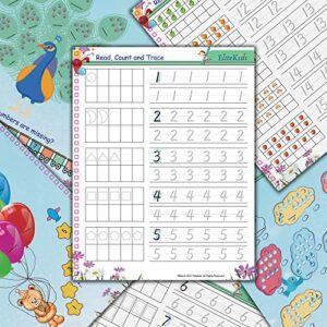 Premium Edition 11x8.5 Inch EliteKids Large Magic Practice Copybook for Kids- Kindergarten Numbers and Math 2-Book Set, Preschool K-1 Groove Number Math Workbooks with Magical Pens