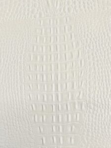 fabrics forever faux leather crocodile pearl off white upholstery fabric by the yard - 1 yard 36 x 54’’ wide | alligator vinyl fabric material faux leather sheets for diy, upholstery crafts