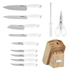 Cuisinart 12 Piece White Knife Block Set, Color Pro, C77SSW-12P