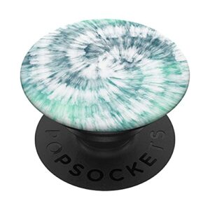 cool tie dye abstract swirl pattern - mint green & white popsockets swappable popgrip