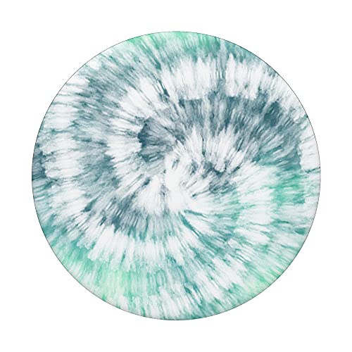 Cool Tie Dye Abstract Swirl Pattern - Mint Green & White PopSockets Swappable PopGrip