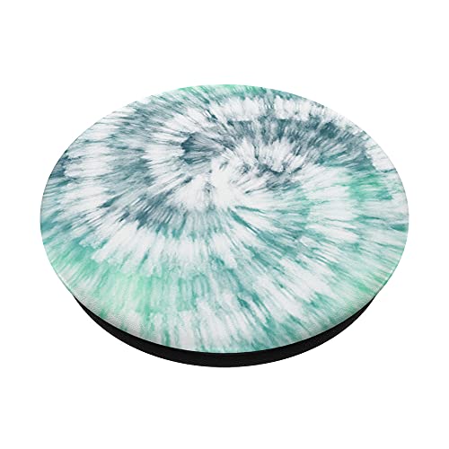 Cool Tie Dye Abstract Swirl Pattern - Mint Green & White PopSockets Swappable PopGrip