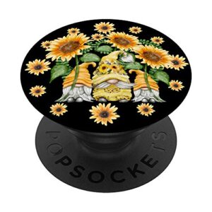 cute sunflower pattern for gardener & women - funny gnome popsockets swappable popgrip