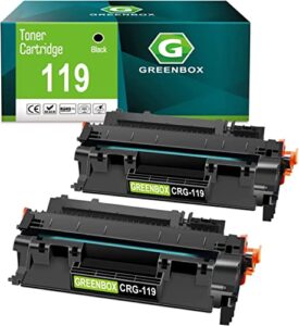 greenbox compatible toner cartridge replacement for canon 119 ii 119ii for canon mf6160dw mf414dw mf5950dw mf5880dn mf5850dn mf416dw lbp253dw lbp6300dn mf5960dn printer (2-pack black)