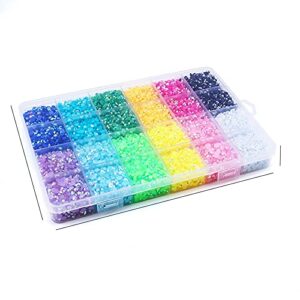 Sunfairy 24000Pc 4mm Nail Art Rhinestones Mixed Colors Round Gemstone Glitter Crystal Nail Flat Jelly Rhinestones Shiny Colorful Nail Stone Gems Design Flatback Rhinestone Kit for Nail Crafts