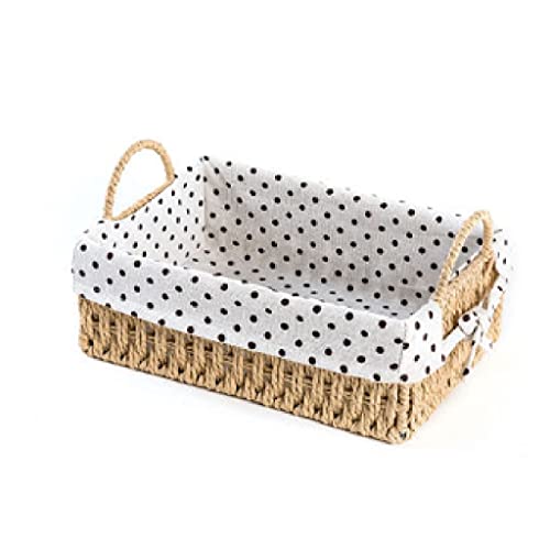 UXZDX Desktop Storage Box, Woven Storage Basket, Rattan Woven Sundries, Cosmetics, Snacks, Living Room Storage Basket (Size : 25cm)