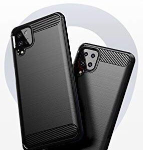 Samsung A12 Case,Galaxy A12 Case,with HD Screen Protector,Shock-Absorption Flexible TPU Bumper Cove Soft Rubber Protective Case for Samsung Galaxy A12 (Black Brushed TPU)