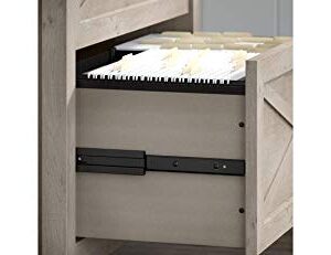 Bush Furniture Key West 2 Drawer Lateral File Cabinet in Washed Gray & Key West Modern Farmhouse Writing Desk for Home Office, 60W, Washed Gray