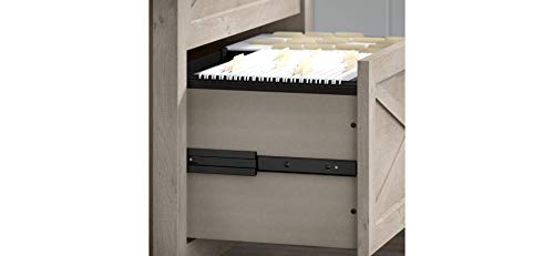 Bush Furniture Key West 2 Drawer Lateral File Cabinet in Washed Gray & Key West Modern Farmhouse Writing Desk for Home Office, 60W, Washed Gray