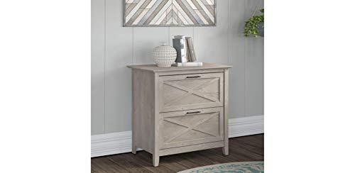 Bush Furniture Key West 2 Drawer Lateral File Cabinet in Washed Gray & Key West Modern Farmhouse Writing Desk for Home Office, 60W, Washed Gray