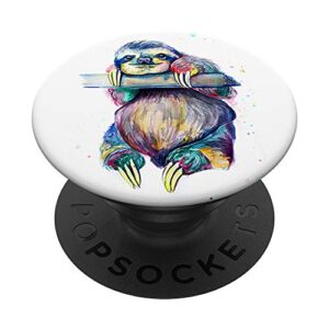 sloth art funny dog cute sweet birthday gift sloth popsockets popgrip: swappable grip for phones & tablets