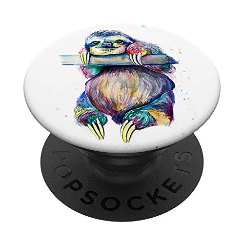 Sloth Art Funny Dog Cute Sweet Birthday Gift Sloth PopSockets PopGrip: Swappable Grip for Phones & Tablets