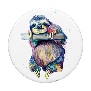 Sloth Art Funny Dog Cute Sweet Birthday Gift Sloth PopSockets PopGrip: Swappable Grip for Phones & Tablets