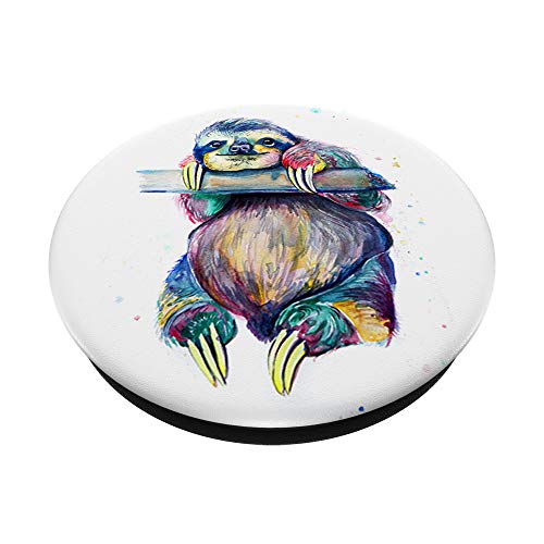 Sloth Art Funny Dog Cute Sweet Birthday Gift Sloth PopSockets PopGrip: Swappable Grip for Phones & Tablets