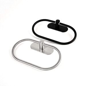 KITERS Towel Ring Towel Rack Hand Holder for Bathroom Self Adhesive No Drill SUS 304 Stainless Steel Brushed Nickel (Silvery)