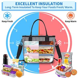 Lunch Bags for Women,VONXURY Large lnsulated School Lunch Box Teen Girls Lunch Tote with Detachable Shoulder Strap for College Travel Work Picnic