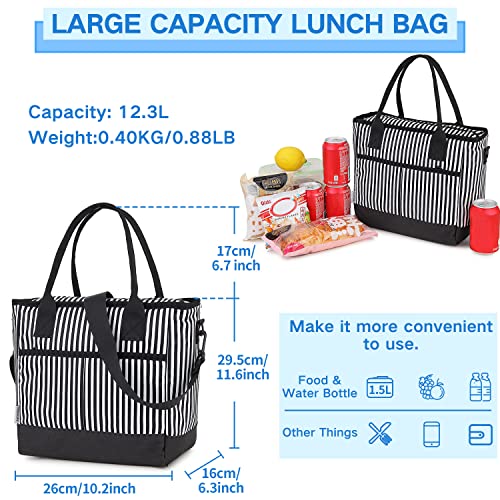 Lunch Bags for Women,VONXURY Large lnsulated School Lunch Box Teen Girls Lunch Tote with Detachable Shoulder Strap for College Travel Work Picnic