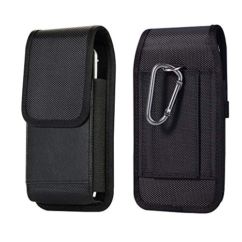 Nylon Cell Phone Holster Belt Case Pouch Holder Magnetic Cover for Samsung Galaxy A53 A52 5G A11 A33 S23 Plus S21 S20 FE S22+ S10 Plus, iPhone 14 Plus 14 Pro Max 13 Pro Max, Pixel 7 6 OnePlus Nord N20