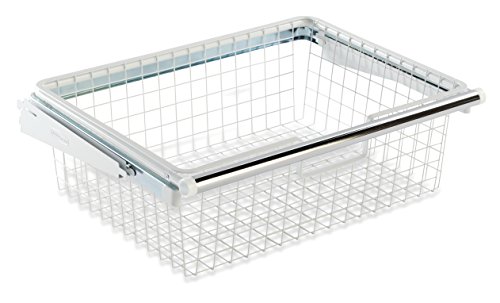 Rubbermaid Configurations Custom Closet Deluxe Kit, White, 4 to 8 Foot, FG3H8900WHT & Configurations Custom Closet Add-On Sliding Wire Basket, White, FG3J0503WHT