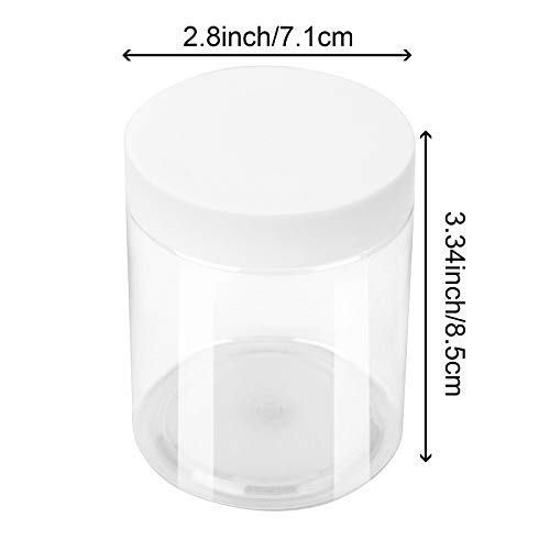 ZOENHOU 46 PCS 4 OZ Clear Slime Containers with White Lids, Food-Grade Plastic Storage Containers, BPA-Free, Wide-mouthed Slime Jars for Beauty Products, Kitchen Household Food Storage